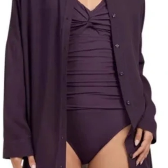 Lands End Tunic Length Swim Cover Up - Picture 2 of 5